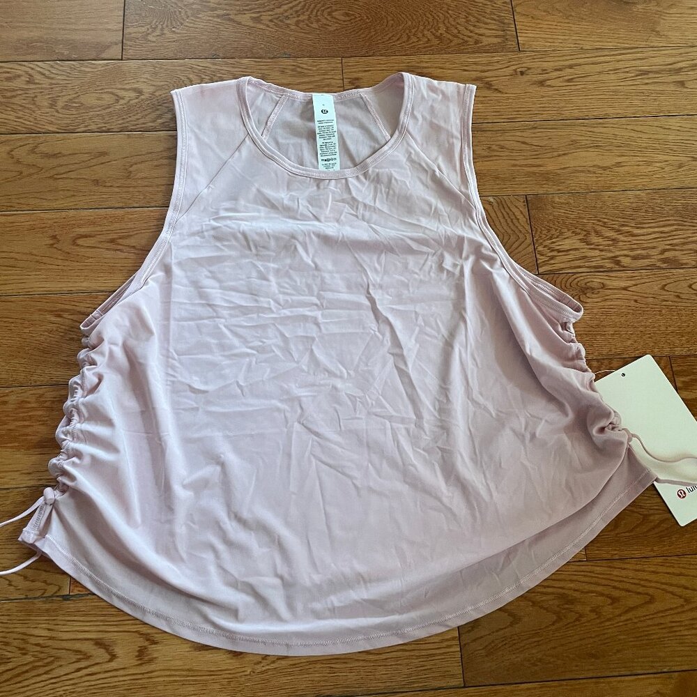NWT Lululemon Sculpt Cropped Tank Cinch Pink Haze PKHZ Size 8